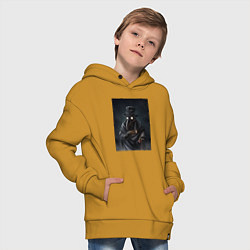 Толстовка оверсайз детская Чумной доктор в Средневековье, цвет: горчичный — фото 2
