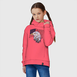 Толстовка оверсайз детская American eagle, цвет: коралловый — фото 2