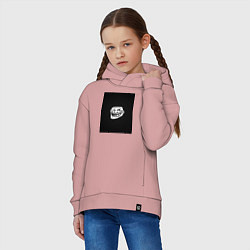 Толстовка оверсайз детская Тролль Фейс, цвет: пыльно-розовый — фото 2
