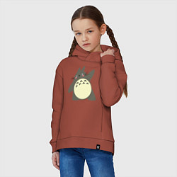 Толстовка оверсайз детская Hello Totoro, цвет: кирпичный — фото 2