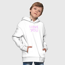 Толстовка оверсайз детская I love you art, цвет: белый — фото 2