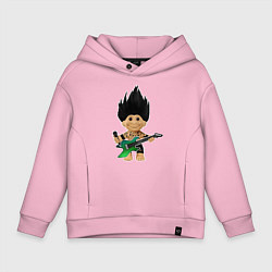 Детское худи оверсайз Панк рок тролль с гитарой и микрофоном