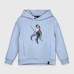 Толстовка оверсайз детская Сяо из Genshin Impact, цвет: мягкое небо