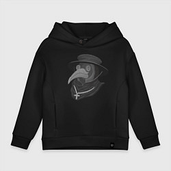 Толстовка оверсайз детская Маска чумного доктора, цвет: черный