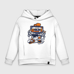 Толстовка оверсайз детская Аудиокассета mix tape, цвет: белый