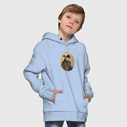 Толстовка оверсайз детская Rabbit in a hat, цвет: мягкое небо — фото 2