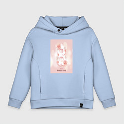Толстовка оверсайз детская Красивый фон 8 марта, цвет: мягкое небо