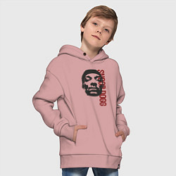 Толстовка оверсайз детская Репер Snoop Dogg, цвет: пыльно-розовый — фото 2