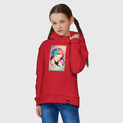Толстовка оверсайз детская Девушка с ребенком, цвет: красный — фото 2
