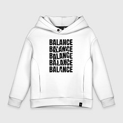 Толстовка оверсайз детская Balance надпись с кругом, цвет: белый