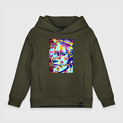 Толстовка оверсайз детская Andy Warhol - pop art - self-portrait, цвет: хаки
