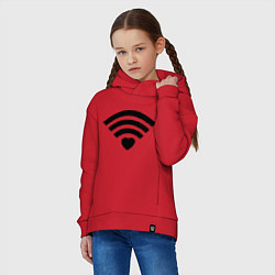 Толстовка оверсайз детская Wi-Fi Love, цвет: красный — фото 2