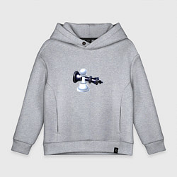 Толстовка оверсайз детская Черный король белая пешка, цвет: меланж