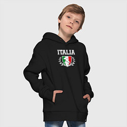 Толстовка оверсайз детская Italy map, цвет: черный — фото 2