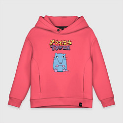 Толстовка оверсайз детская Глупая Крыса из Pizza Tower, цвет: коралловый