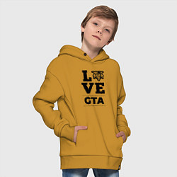 Толстовка оверсайз детская GTA love classic, цвет: горчичный — фото 2