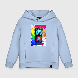 Толстовка оверсайз детская Акварельный эскиз ёжика - живопись, цвет: мягкое небо