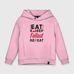 Детское худи оверсайз Надпись: eat sleep Fallout repeat