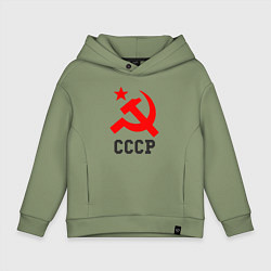 Толстовка оверсайз детская СССР стиль, цвет: авокадо