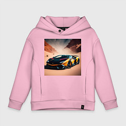 Толстовка оверсайз детская Lamborghini Aventador, цвет: светло-розовый