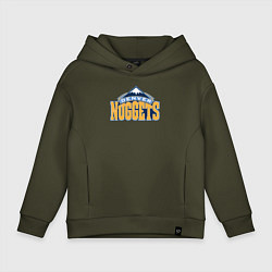 Толстовка оверсайз детская Denver Nuggets, цвет: хаки