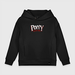 Толстовка оверсайз детская Poppy Playtime лого, цвет: черный