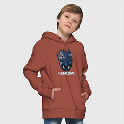 Толстовка оверсайз детская Samurai gang, цвет: кирпичный — фото 2
