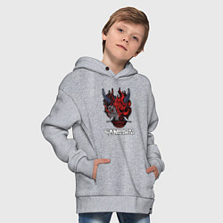 Толстовка оверсайз детская Samurai logo, цвет: меланж — фото 2