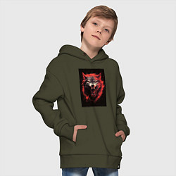 Толстовка оверсайз детская Red wolf, цвет: хаки — фото 2