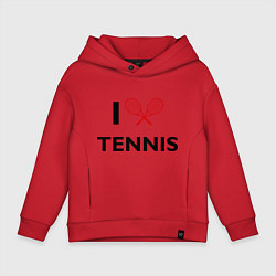 Толстовка оверсайз детская I Love Tennis, цвет: красный