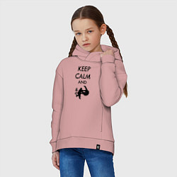 Толстовка оверсайз детская Keep calm and judo, цвет: пыльно-розовый — фото 2