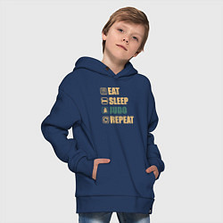 Толстовка оверсайз детская Eat sleep judo, цвет: тёмно-синий — фото 2