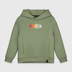 Толстовка оверсайз детская Color fish, цвет: авокадо