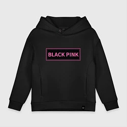 Толстовка оверсайз детская Логотип Блек Пинк, цвет: черный