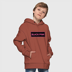 Толстовка оверсайз детская Логотип Блек Пинк, цвет: кирпичный — фото 2