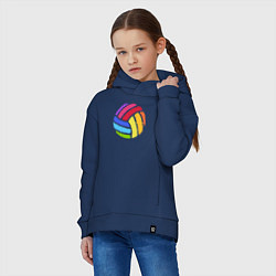 Толстовка оверсайз детская Rainbow volleyball, цвет: тёмно-синий — фото 2