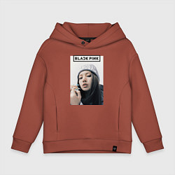 Толстовка оверсайз детская Джису блэкпинк, цвет: кирпичный