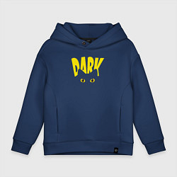 Толстовка оверсайз детская Dark - глаза черной кошки, цвет: тёмно-синий