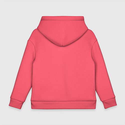 Детское худи оверсайз Fox cub - urban style - neural network / Коралловый – фото 2