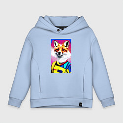 Толстовка оверсайз детская Fox - pop art - fashionista, цвет: мягкое небо