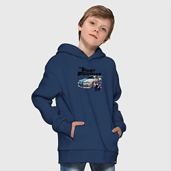 Толстовка оверсайз детская Брайан ОКоннер Nissan Skyline R34, цвет: тёмно-синий — фото 2