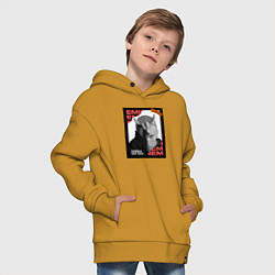 Толстовка оверсайз детская Rap god, цвет: горчичный — фото 2