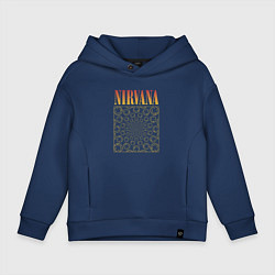 Толстовка оверсайз детская Nirvana лого, цвет: тёмно-синий