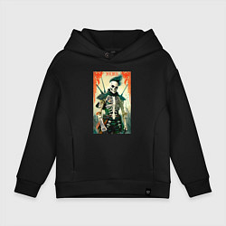 Детское худи оверсайз Готический скелет - нейросеть - хэллоуин