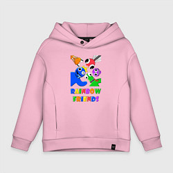 Толстовка оверсайз детская Rainbow Friends персонажи, цвет: светло-розовый