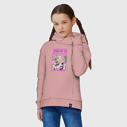 Толстовка оверсайз детская One piece - gear 5 белый, цвет: пыльно-розовый — фото 2