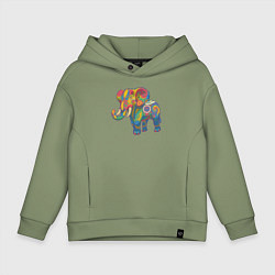 Детское худи оверсайз Разноцветный слоник