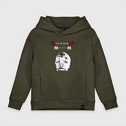 Толстовка оверсайз детская Depeche Mode 2023 Memento Mori - White Skull 01, цвет: хаки