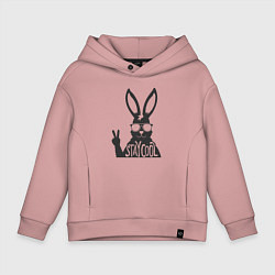Толстовка оверсайз детская Stay cool rabbit, цвет: пыльно-розовый