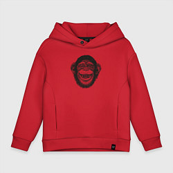 Толстовка оверсайз детская Smile monkey, цвет: красный